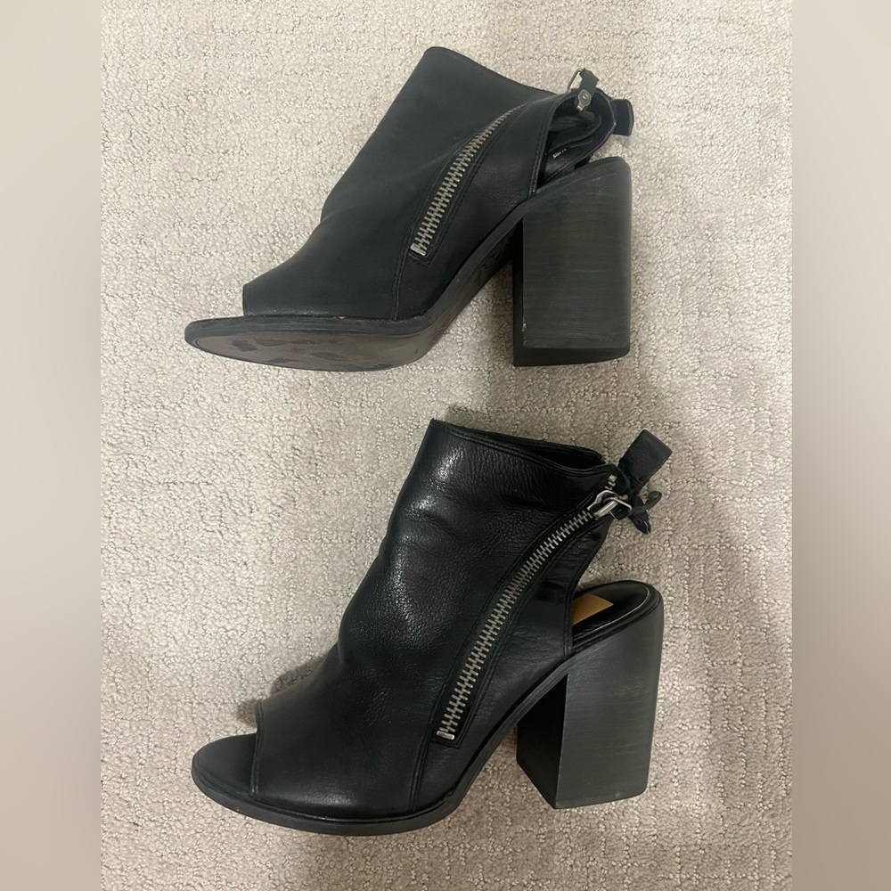 Dolce Vita Black Open-Toe Heeled Boots